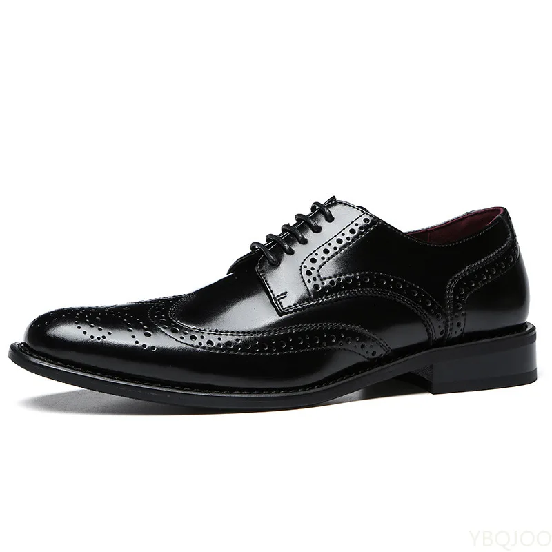 Autumn Man Dress Shoes Genuine Leather Lace-up Men Casual Shoes Smart Business Office work Footwear Men