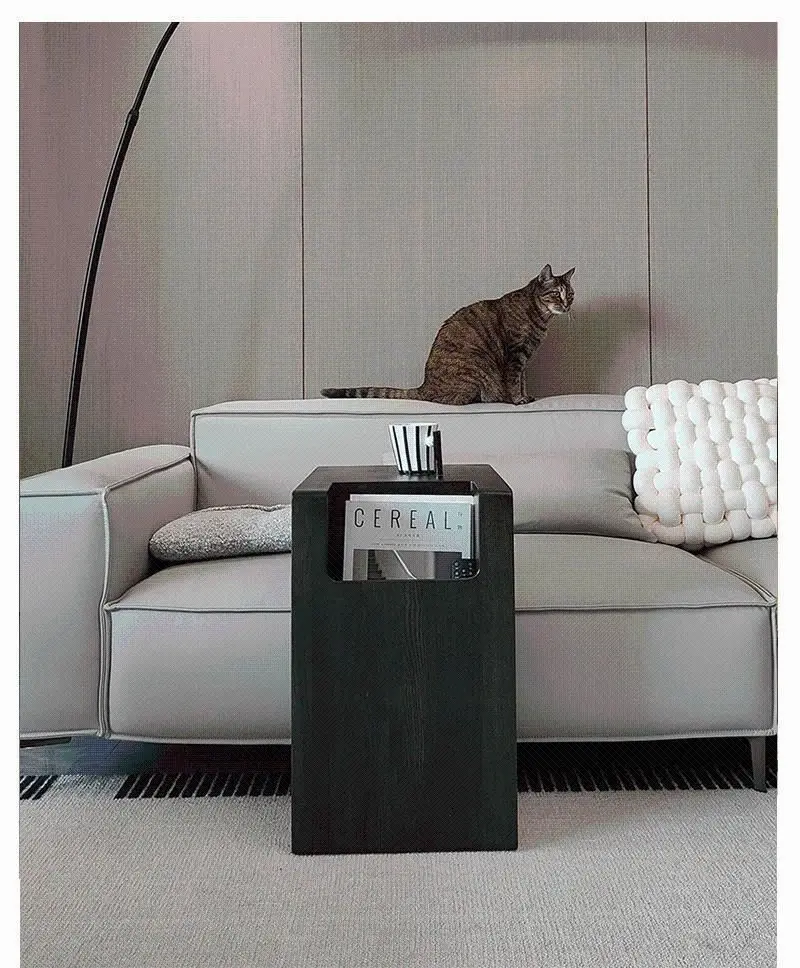 Italian Rubber Wood Side Table Minimalist Storage Small Coffee Table Sofa Simple Small Apartment Creative Corner Table