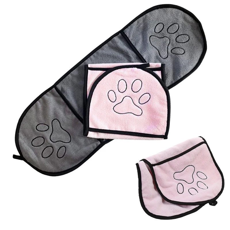 애완동물 목욕 수건, 고양이 개 흡수성 수건, 빠른 건조, 마이크로파이버, 애완 동물 스크러빙 미트