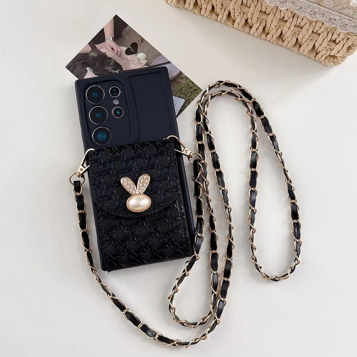 Luxury Chain Wallet Phone Case with Multi-Card Slots and Soft Cover