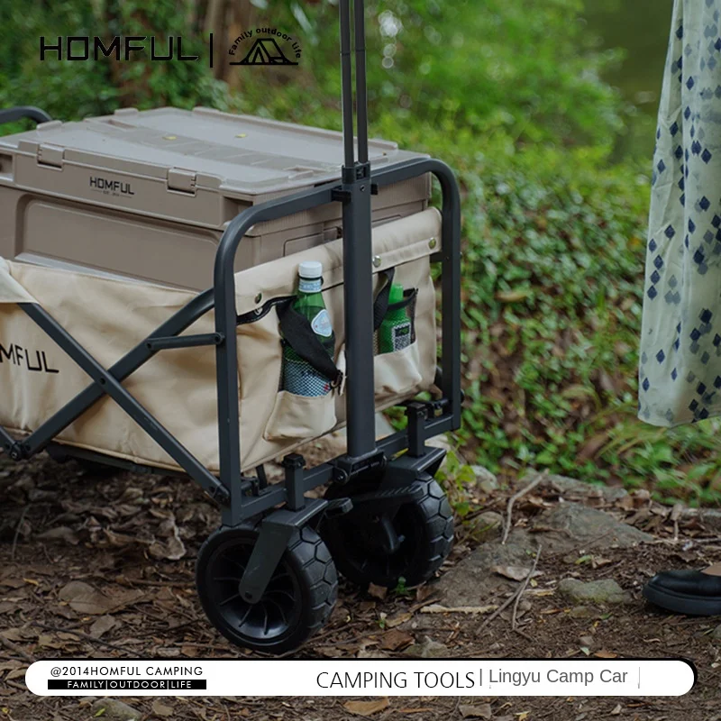 

Camping Trolley Large Capacity Foldable Camping Table Wheels Trolley Upgrade Camping Wagon Outdoor Party Picnic Cart Garden Cart