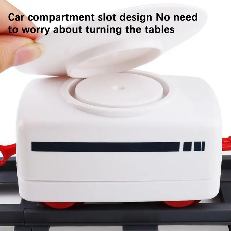 Rotating Sushi Train Set 22X Sushi Serving Tray Rail Battery Powered Intelligent Control Rotating Table Food Train Kids Role-Pla