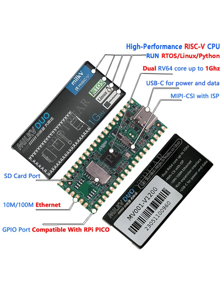 Placa Linux Compatível com Raspberry pi Pico Risc-v Milk-v Duo 2core 1g Cv1800b Tpu Ram-ddr264m - Imagem 3