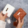 ISKYBOB Women Short Wallets Fashion Diamond Grid Fur Ball PU Leather Card Holder Female Small Coin Purses Zipper Money Bag 1