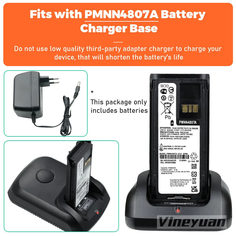 vhbw Akku Ersatz für Motorola PMNN4807, PMNN4807A, PMNN4808, PMNN4808A