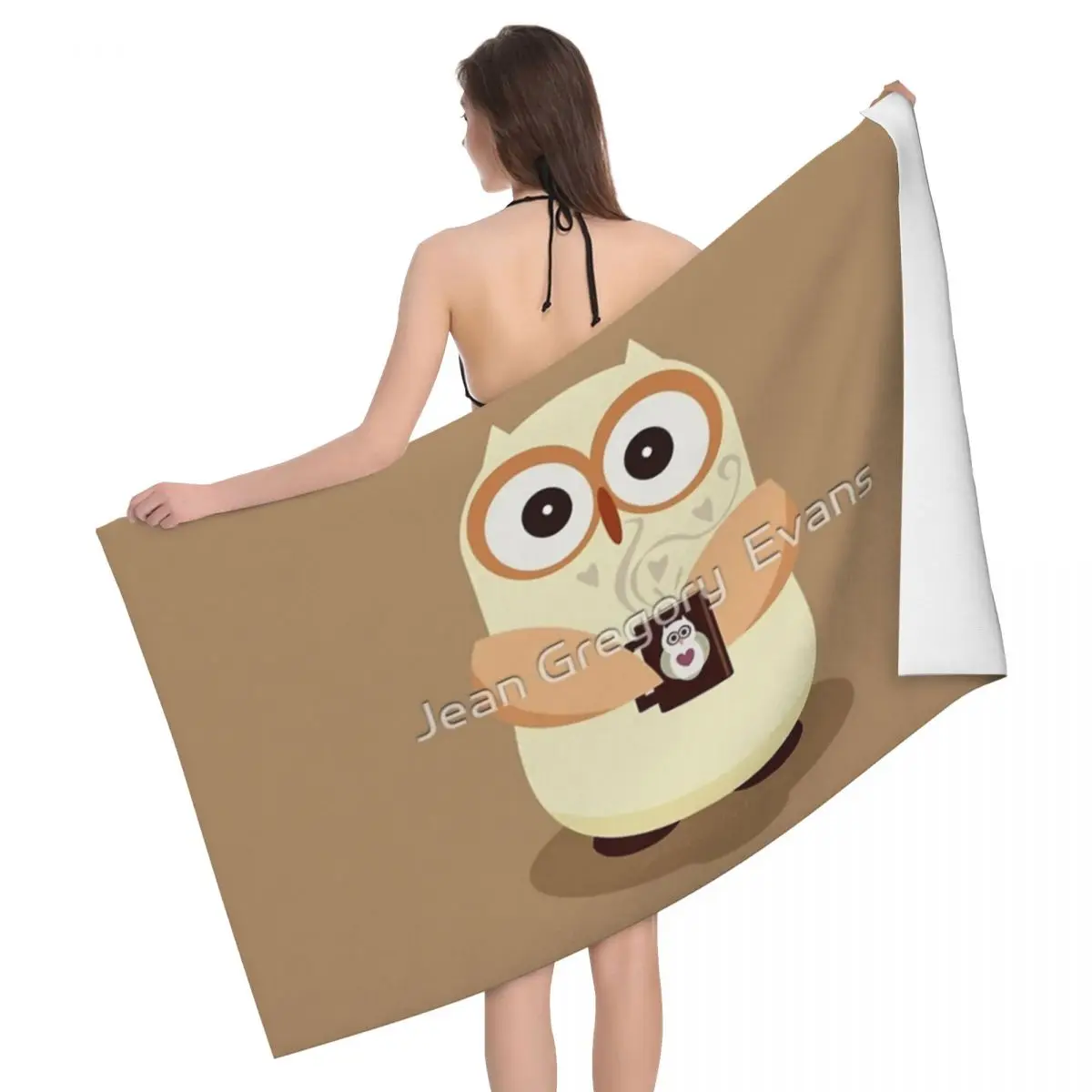 

OWL AND CUPPA 80x130cm Bath Towel Microfibre Fabrics For Picnic Towel For Party