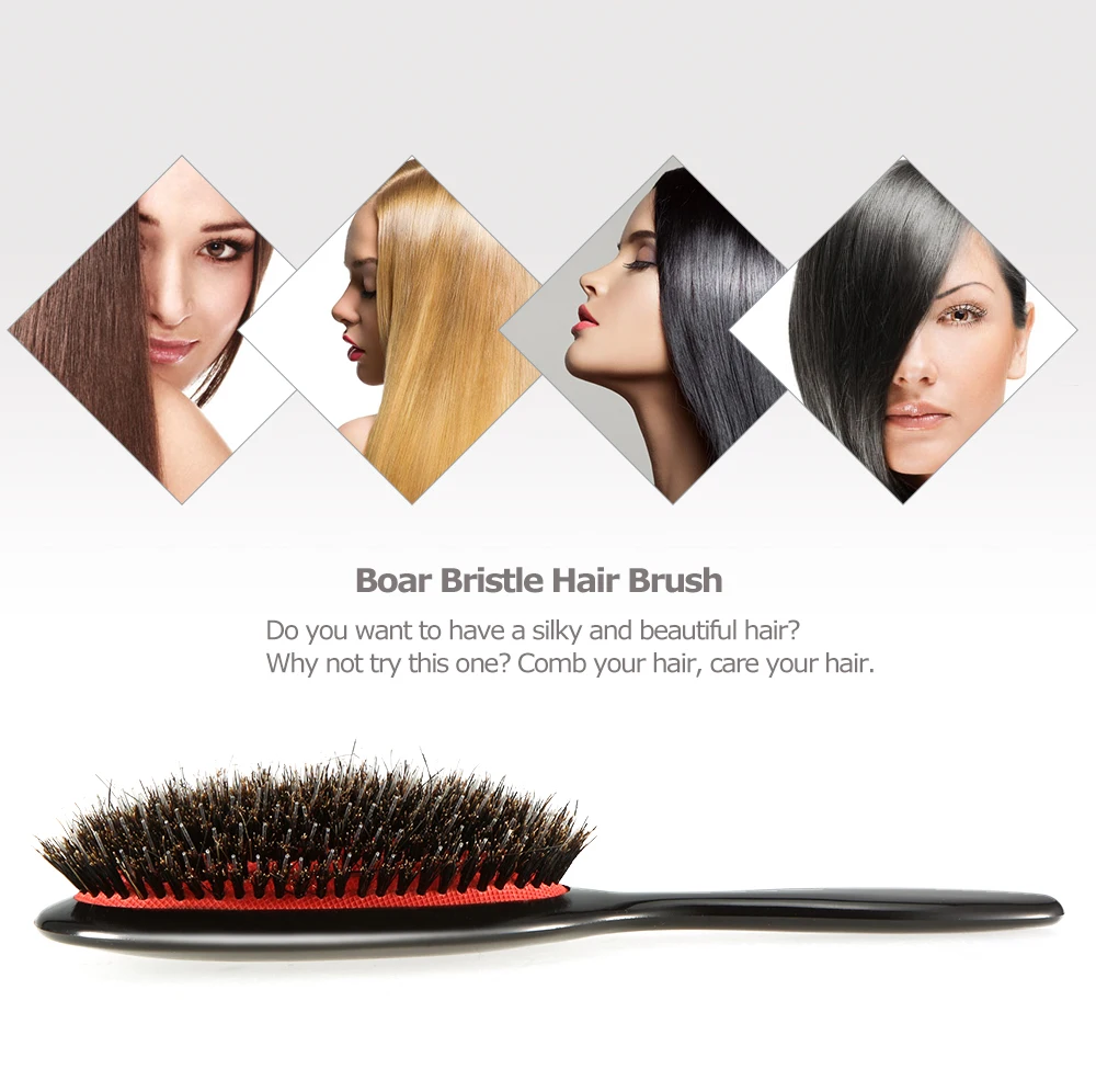 1PC Boar Bristle & Nylon Hair Brush Oval Anti-static Paddle Comb Scalp Massage Hair Care Tool Salon Hair Brush Styling Tool