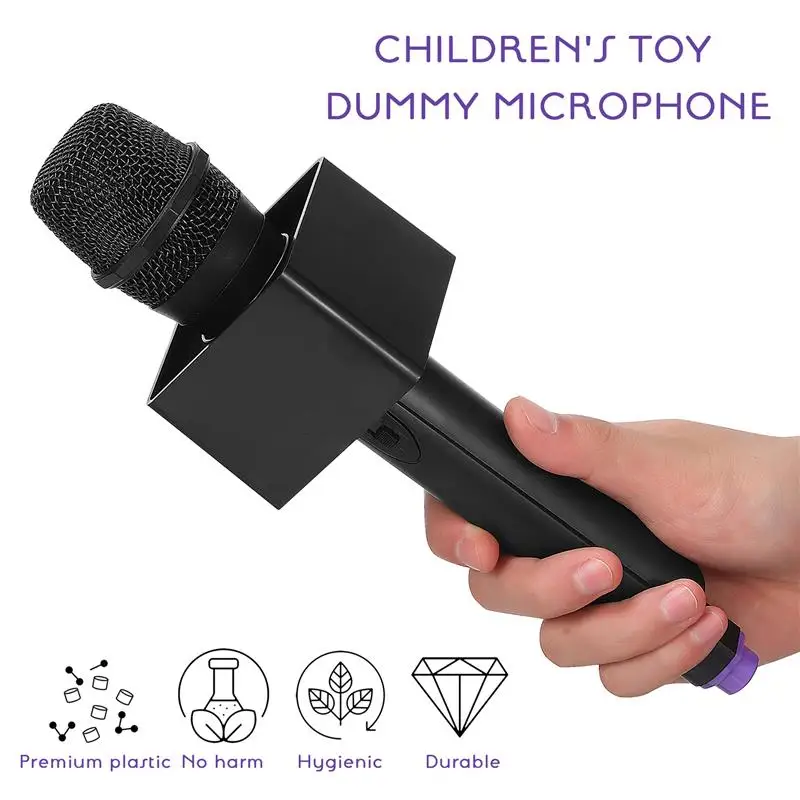 1 Set Simulation Microphone Toy And Square Cube Shaped Mic Flag Microphone Toy Pretend Play Prop