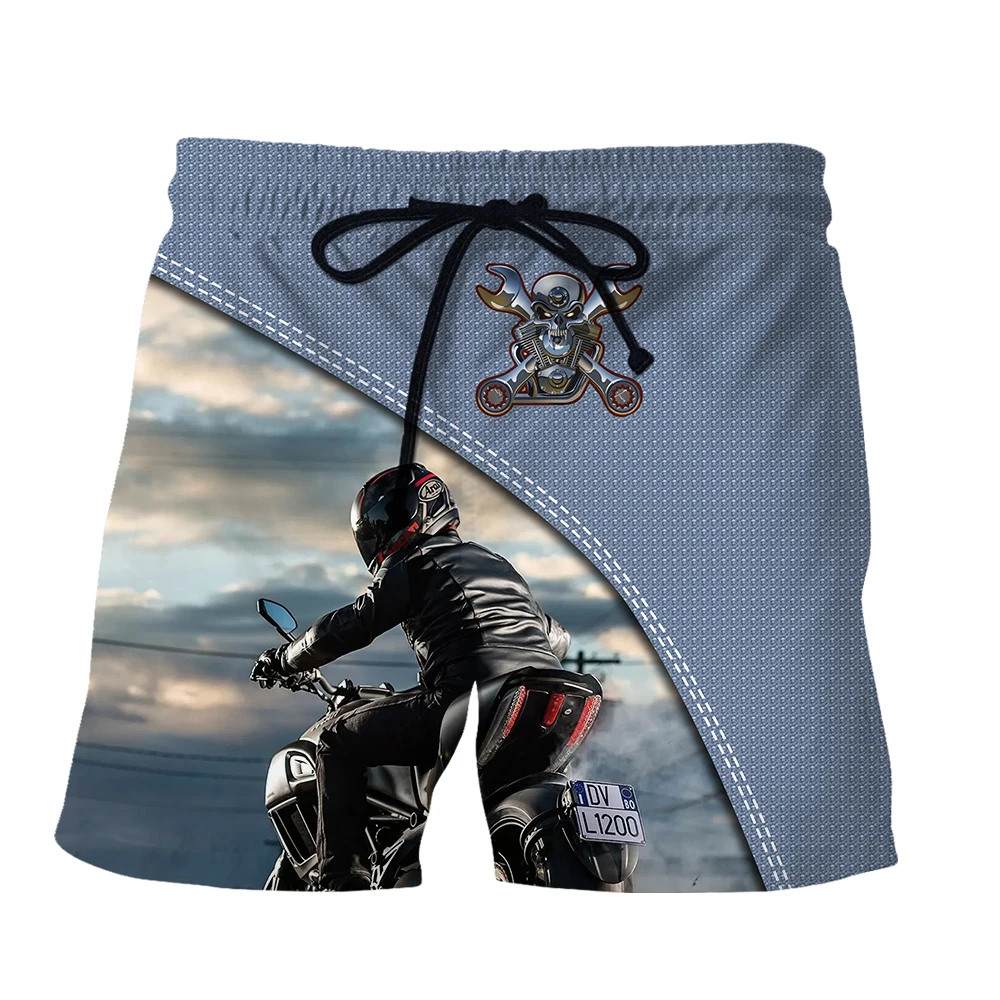 SONSPEE Fashion Motorcycle Pattern 3D Print Street Shorts Men Women Hip Hop Motorcycle Rider Harajuku Plus Size Kids Streetwear