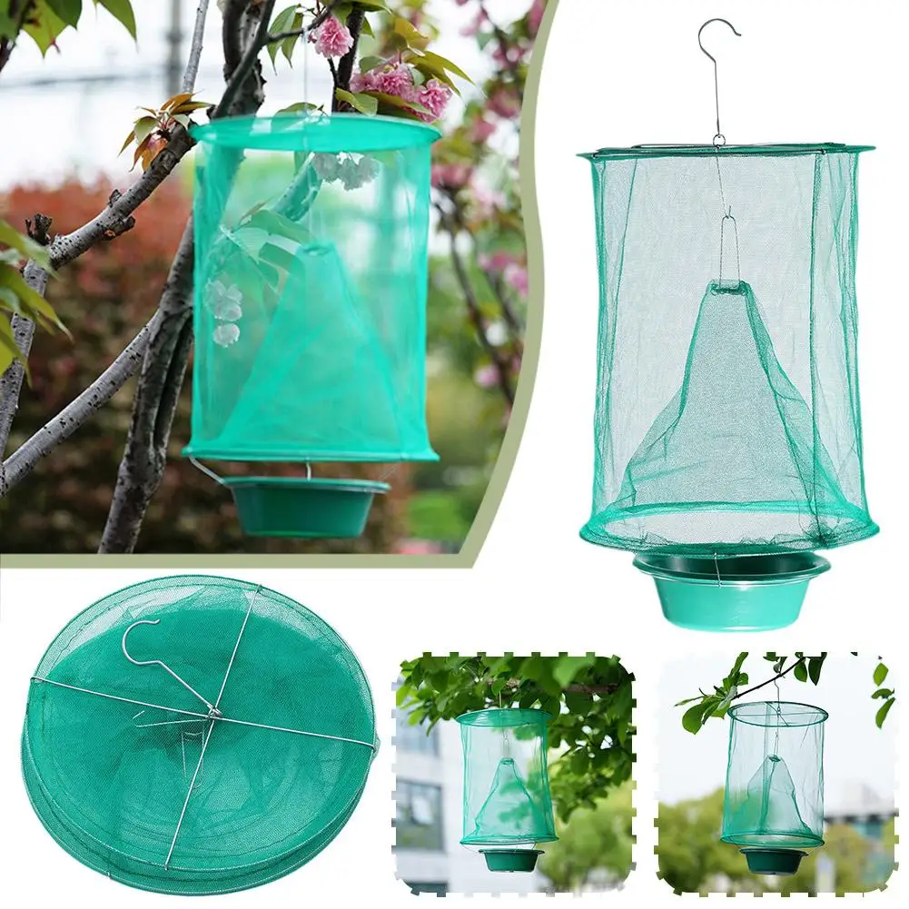 

Dropship 1pc Fly Hanging Flytrap Cage Net Catcher Killer Cage Pest Fly Garden Traps Reusable Hanging Control Hanging Net Fl I7G3