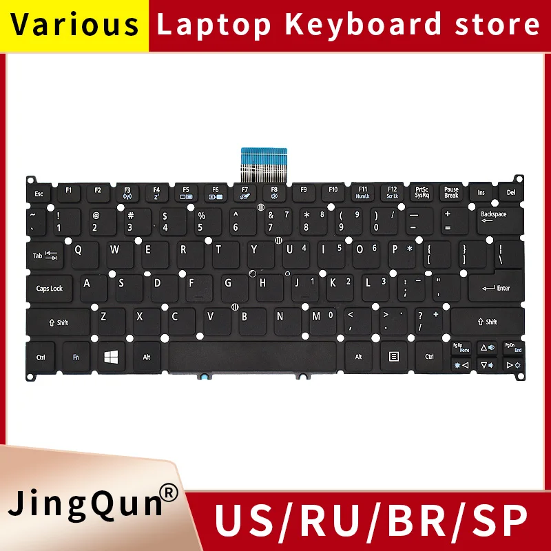 

New Original US/English RU/Russian Laptop Keyboard For Acer Aspire ONE 725 726 AO756 AO725 B113 MS2346 Q1VZC S3-951/371/391