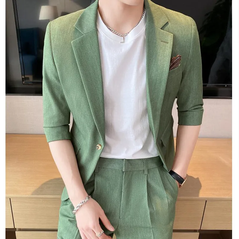 Casual Half Sleeve Jacket For Men Pieces Male Fashion Half Sleeve