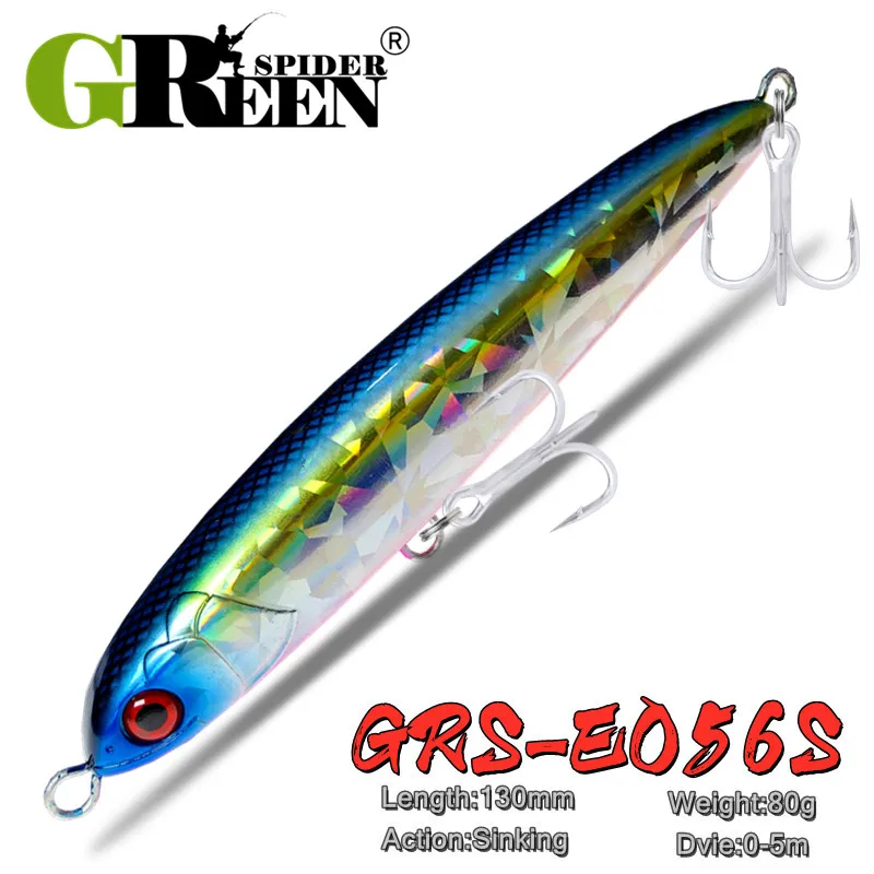 

GREENSPIDER GT Pencil Fishing Lure 130mm 80g Trolling Saltwater Sinking Stickbait Wobbler Artificial Trout Tuna Casting Seabass