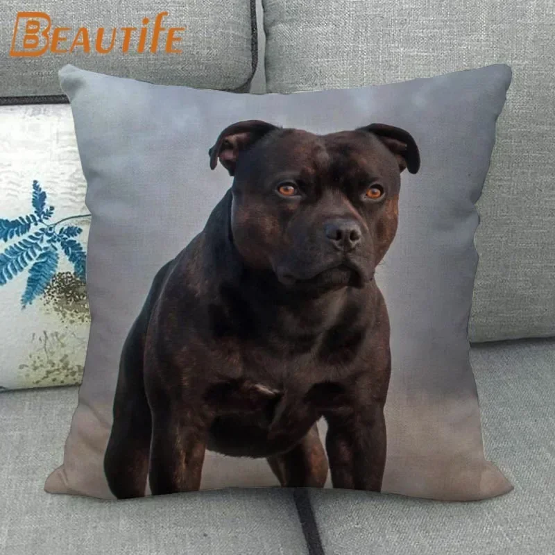 Staffordshire Bull Terrier in watercolor Painting by Pablo Romero