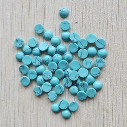 Wholesale 100pcs High - Quality 6mm Natural Stone Round Cabochon Beads for Jewelry Making Accessories (Blue turquoise)
