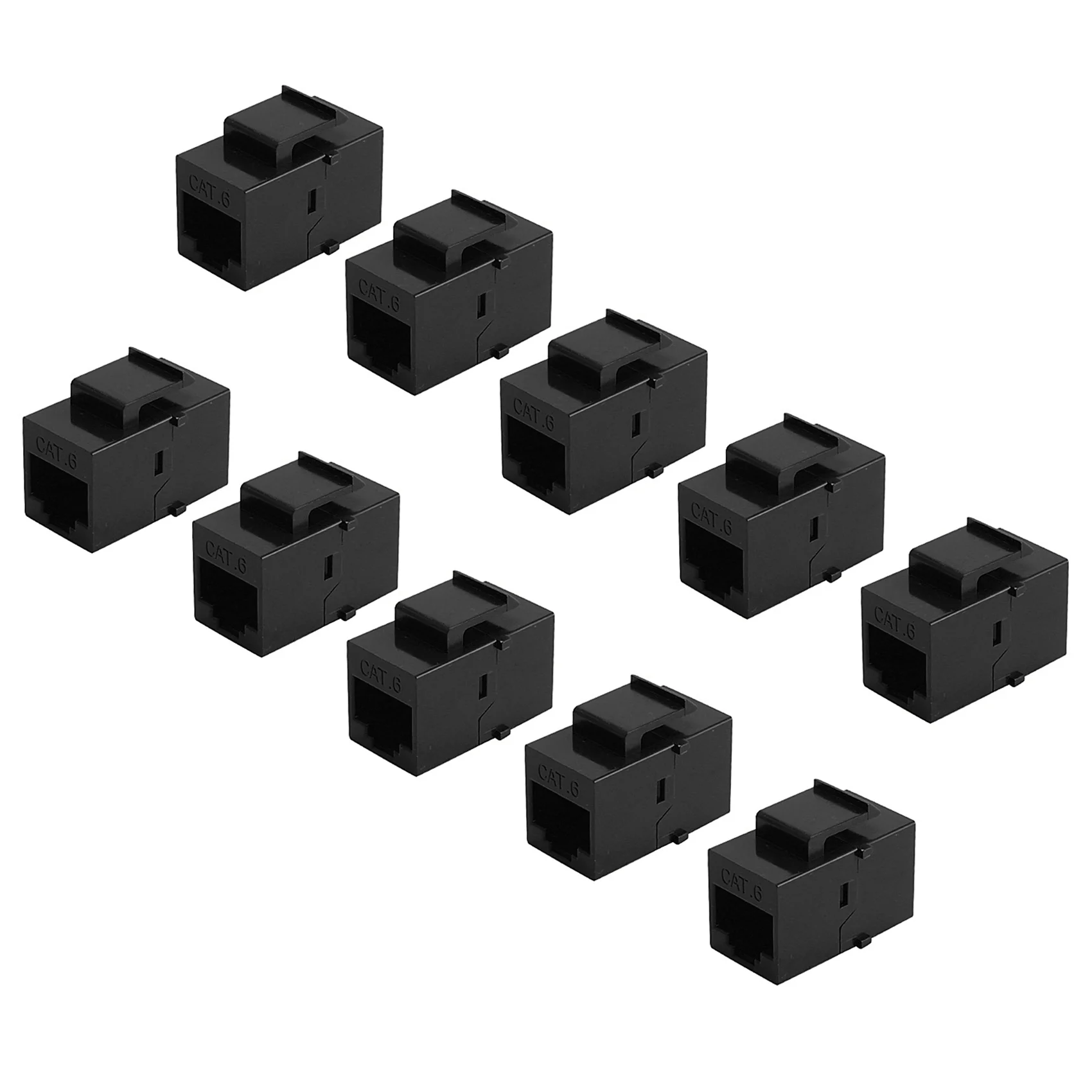 RJ45 Connector Keystone Jack Cat6 Extension Coupler Ethernet Network LAN Cat 6 Coupler Jacks Extend Adapter 10Pcs Black rj45 connector
