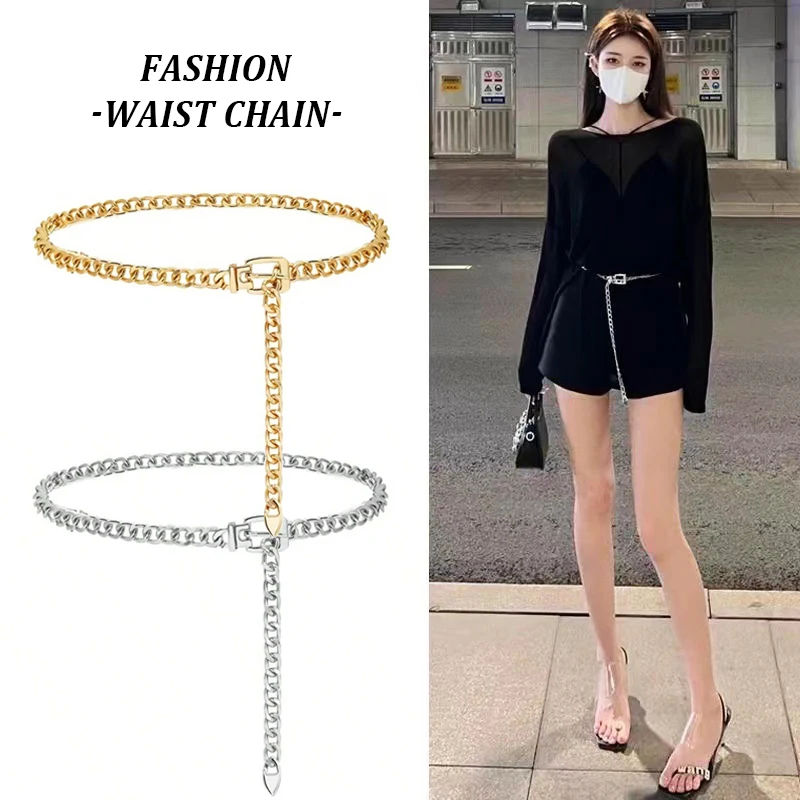 Mode Metall Taille Kette Einfache Kleid Korsett Taille Gürtel Unisex Körper Schmuck Zubehör für Partys Besondere Anlässe