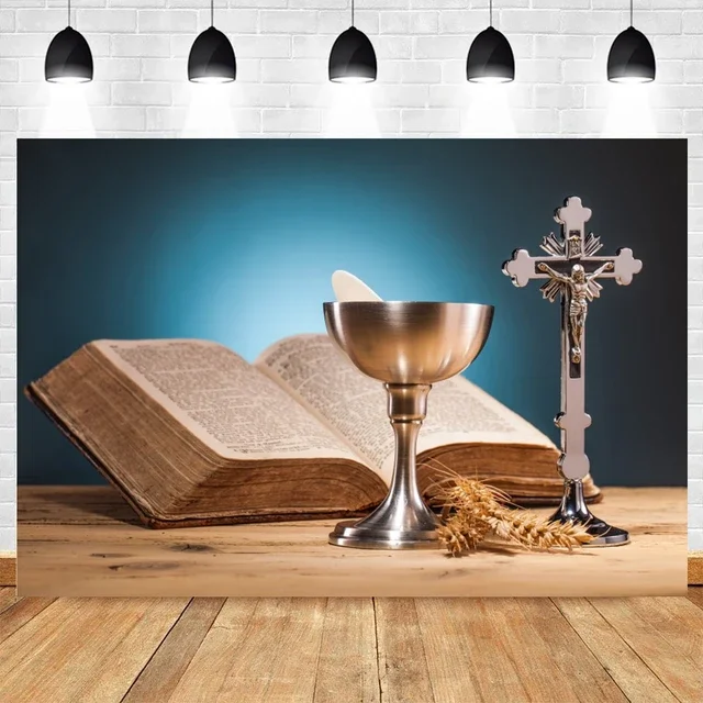 thumbnail image 1 of Fondo de escena de la natividad de Navidad con el nacimiento de Jesús, la Santa Cruz y la Biblia, perfecto para estudio fotográfico, decoración de pared, 1 of 5