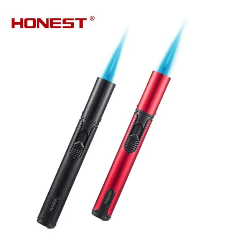 Metal Torch Windproof Lighter Refillable Pen Lighter Jet Flame Butane Kitchen BBQ Candle Camping Men's Gadget bbq lighter butane gas lighter