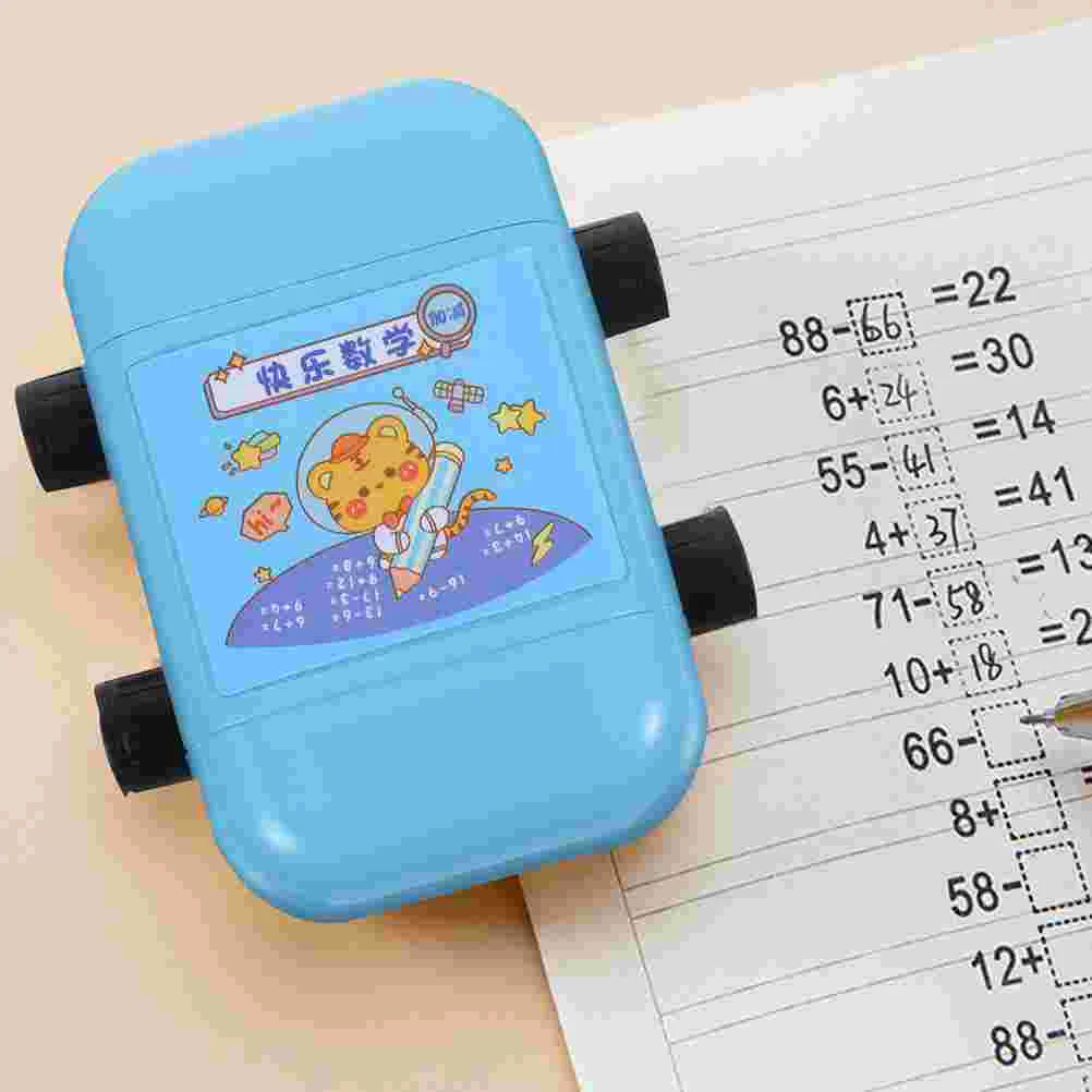 2 Pcs Subtraction Reusable Roller Stamp Compact Math Postage Stamps Cartoon School Student Plastic Small Learning Child