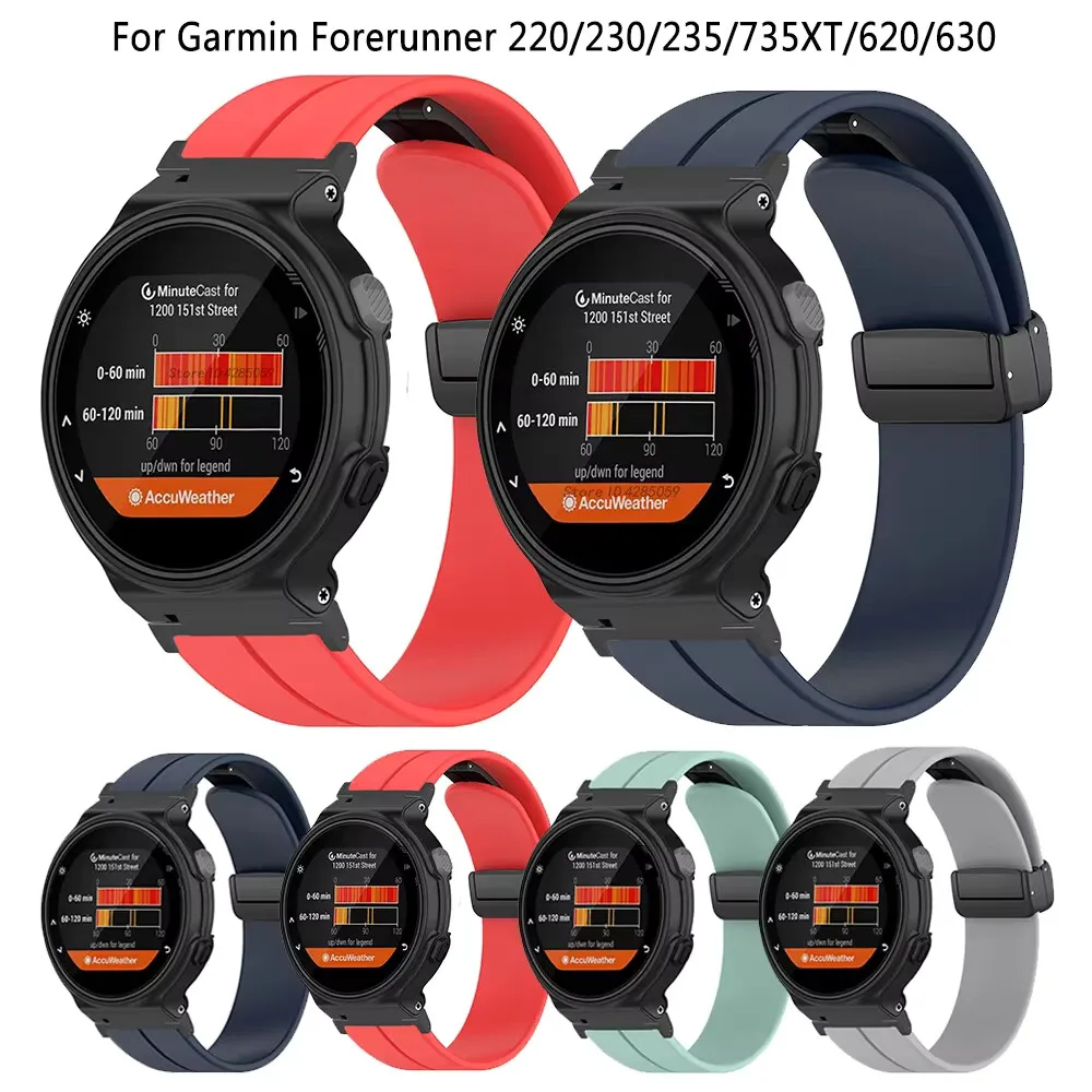 Stylish Magnetic Folding Buckle Silicone Watch Strap Replacement