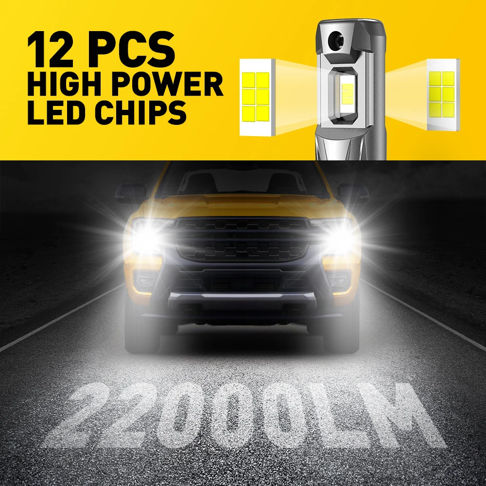 2pcs 22000lm Hir2 9012 Led Bulb For Toyota Headlight H11 H9 H8 Hb3 9005 Led  Canbus No Error Head Lights Automotive Headlamp 12v - Car Headlight Bulbs( led) - AliExpress