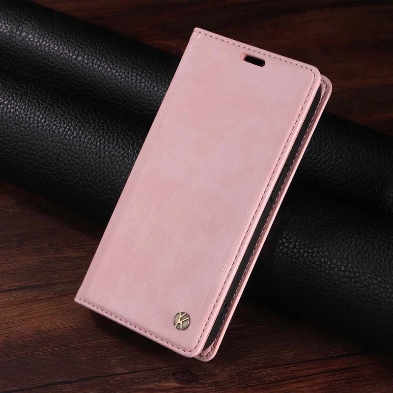 Leather Magnetic Flip Wallet Case with Card Holder