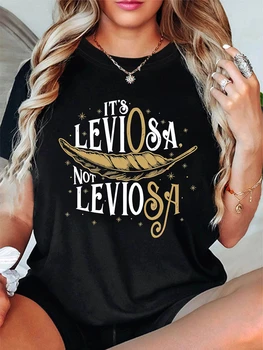 It's Leviosa Not Leviosa Graphic Women's T-Shirt Casual Short Sleeve Tops Comfortable Summer Y2k T-shirt Women Clothing 1