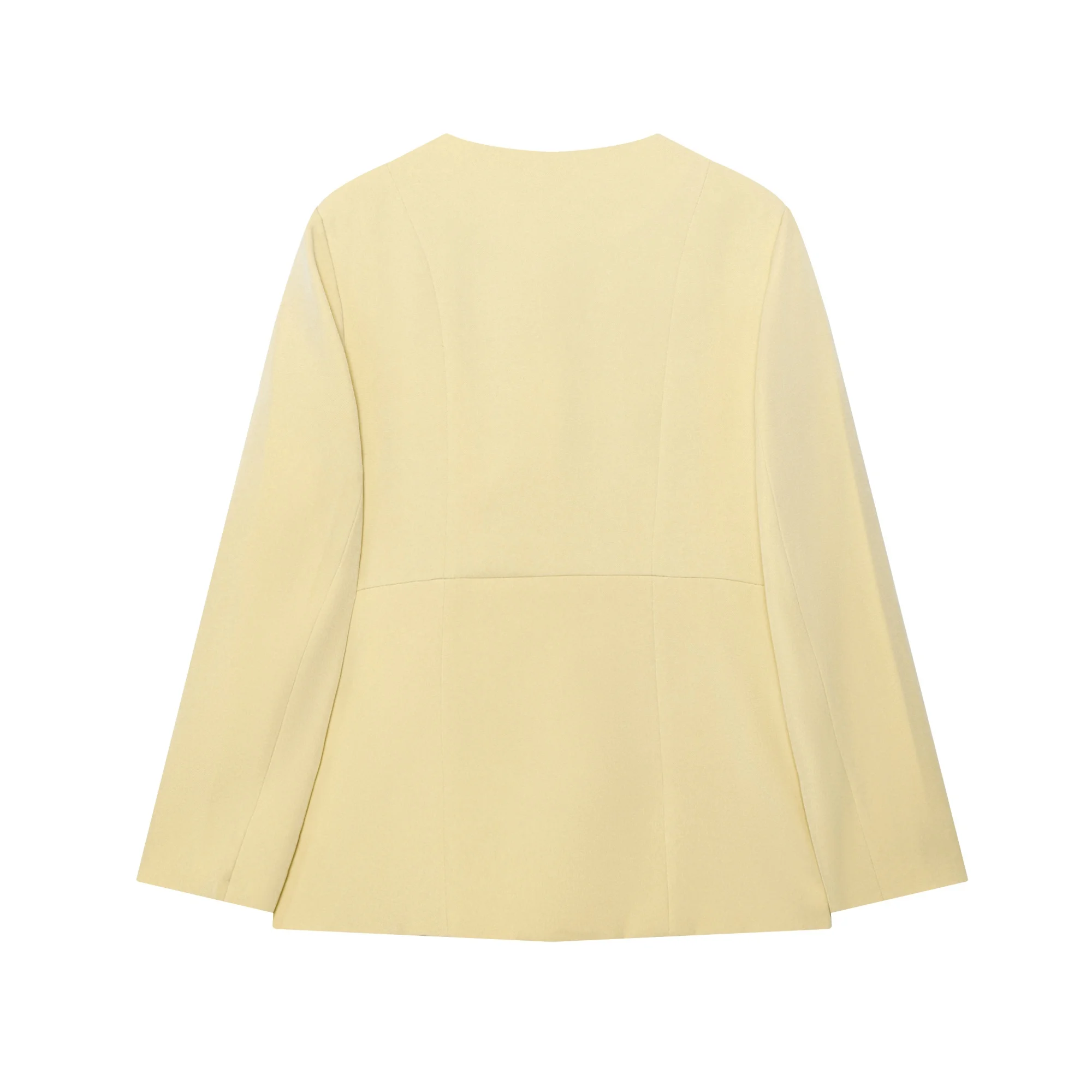 Women's Autumn Jacket New Suit Jackets Round Neck Single Breasted Flip Design Commuting Temperament Slim Fit Tops Clothing