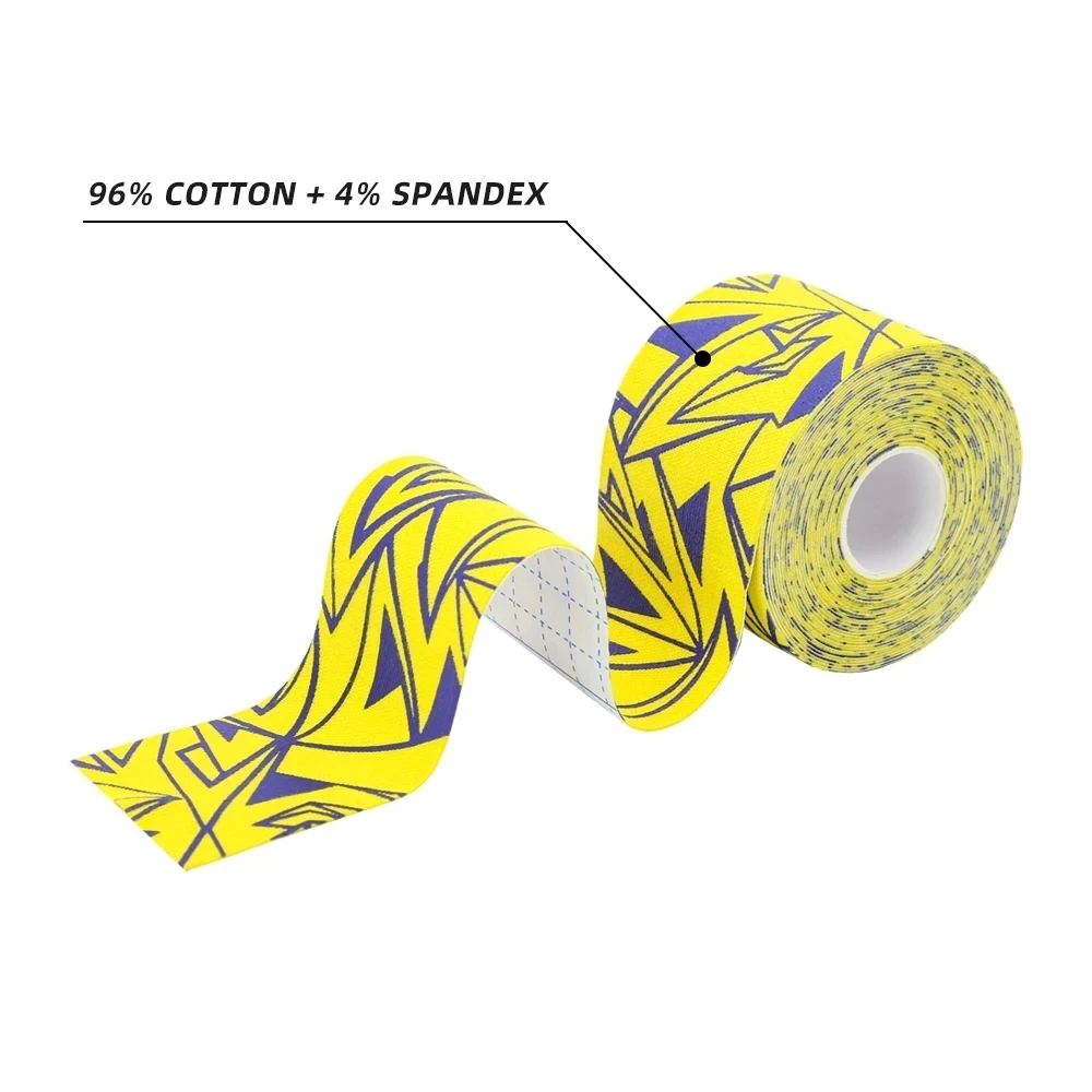 AOLIKES Kinesiology Tape Cotton 5CM Prints Sports Accessory Elastoplast Waterproof for Muscle Support Pain Relief