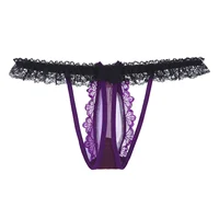 Homosexuell Herren Sissy Dessous Sexy Rüschen Spitze G-String T-Rücken Bulge Pouch Tangas Unterwäsche Exotische Sex Slips Crossdress Höschen 4