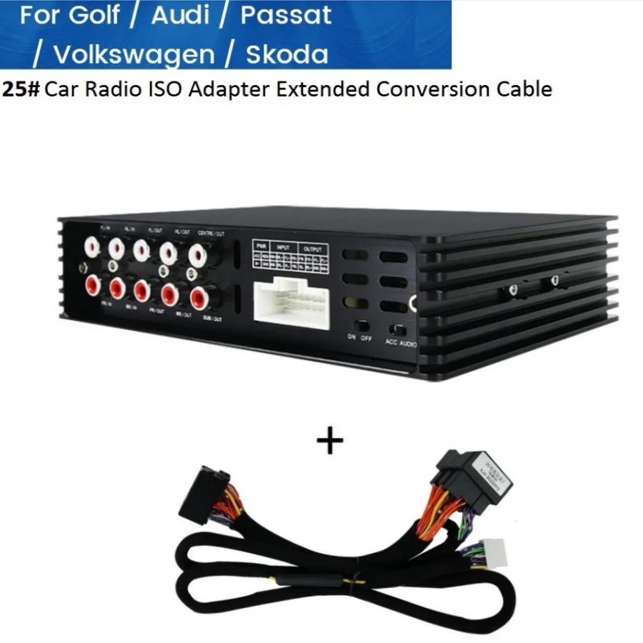 NEW 90W*4 Car Radio Sound Upgrade Audio DSP Amplifier With Wiring Harness BT For Volkswagen VW Golf / Passat / Skoda Audi