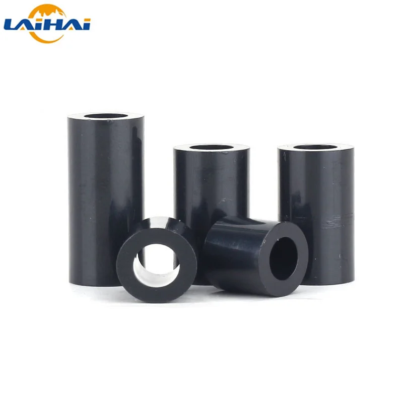 10/ 20/ 50pcs M3 M4 M5 M6 M8 M10 Black ABS Non-Threaded Hollowed Nylon Spacer Round Hollow Standoff Washer PCB Board Screw