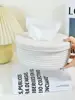 Simple Cotton Rope Woven Tissue Box Household Living Room Dining Table Tissue Storage Box Bedroom Dressing Table Tissue Box 6