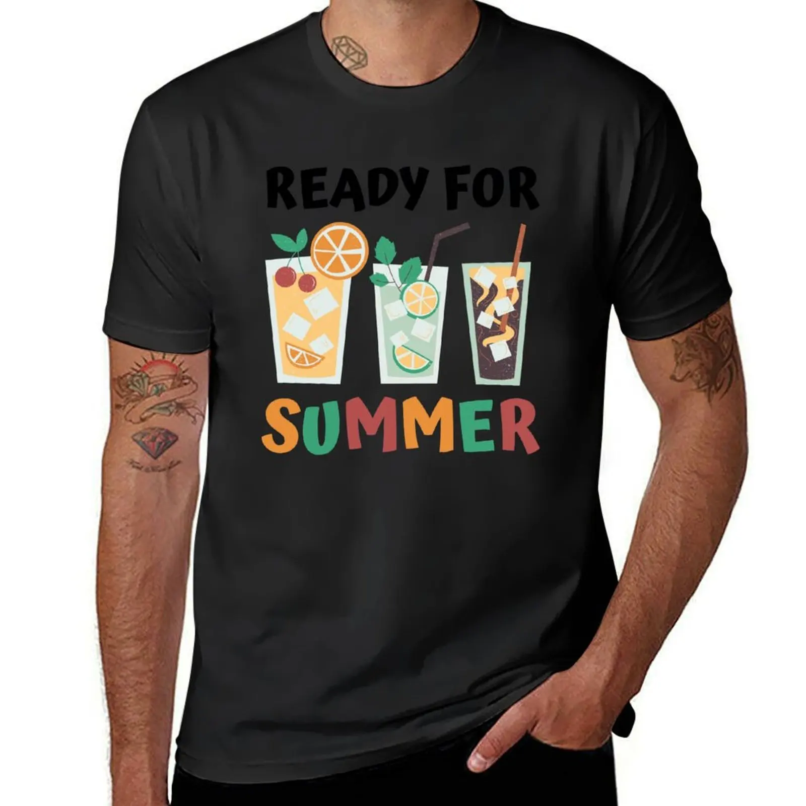 

Ready For Summer Drinks T-Shirt quick drying boys whites sweat hippie clothes mens graphic t-shirts anime