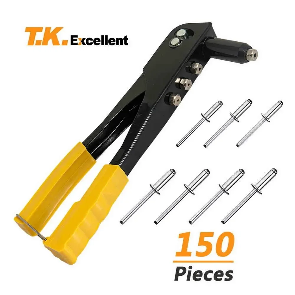 Heavy Duty Riveter Set Pop Rivet Gun 50Pcs Blind Rivets Assortment Kit Removable Labor-saving Hand Riveter for Metal Automotive rivet gun rivet gun set