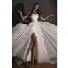 ANGEL Spaghetti Strap V-Neck Sparkling Wedding Dresses for Women Customized Side Split Glitter Bridal Party Gowns Hochzeitskleid 3