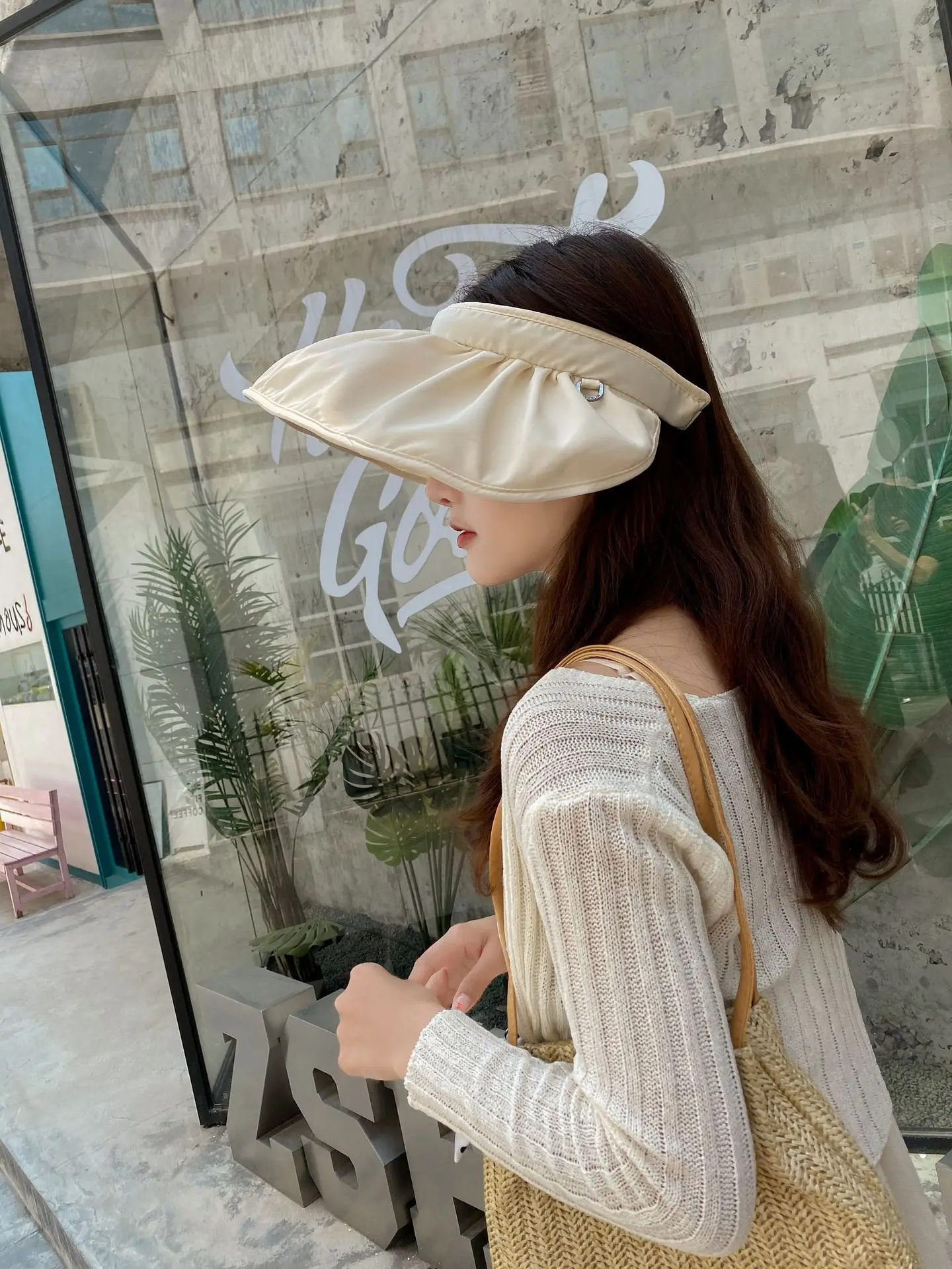 New Women's Sunshade Wide Brim Beach UV Protection Sun Hat Headband