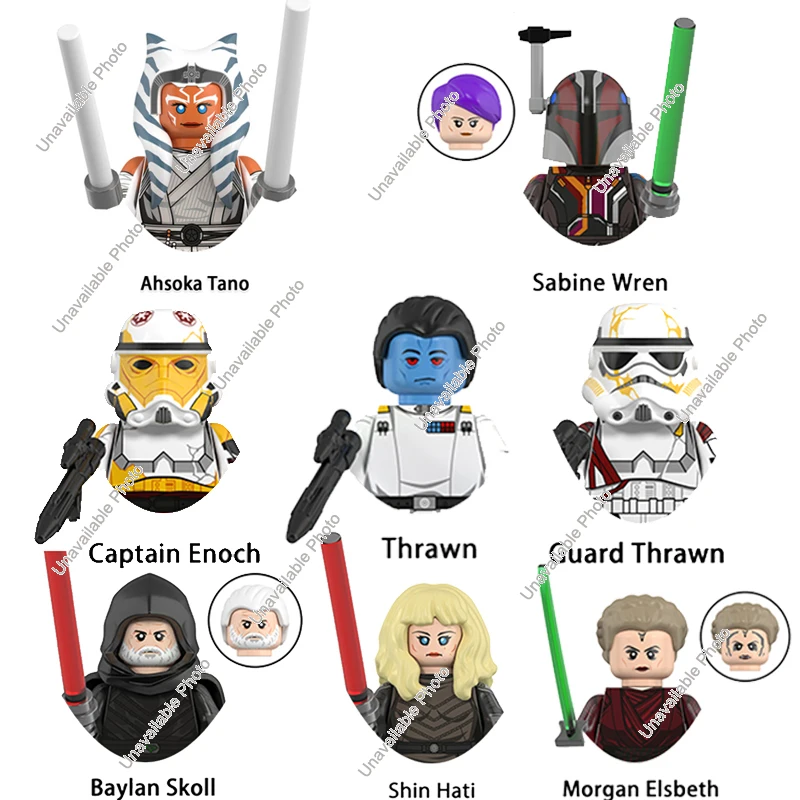 

Hot Toys New Clone Building Blocks Trooper Ahsoka Tano Baylan Skoll Shin Hati Morgan Elsbeth Action Mini Figure Bricks Kids Toys