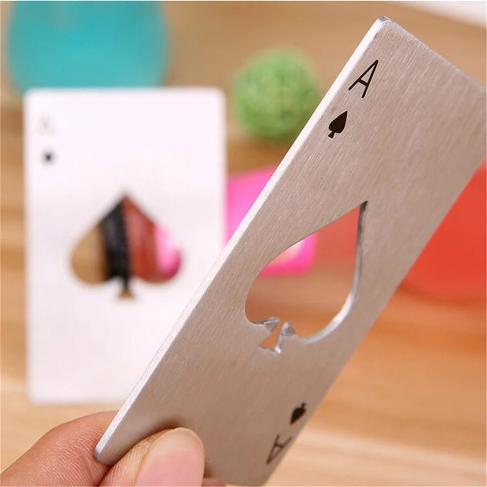 40pcs Pocker Card Stainless Steel Ace of Spades Bottle Opener