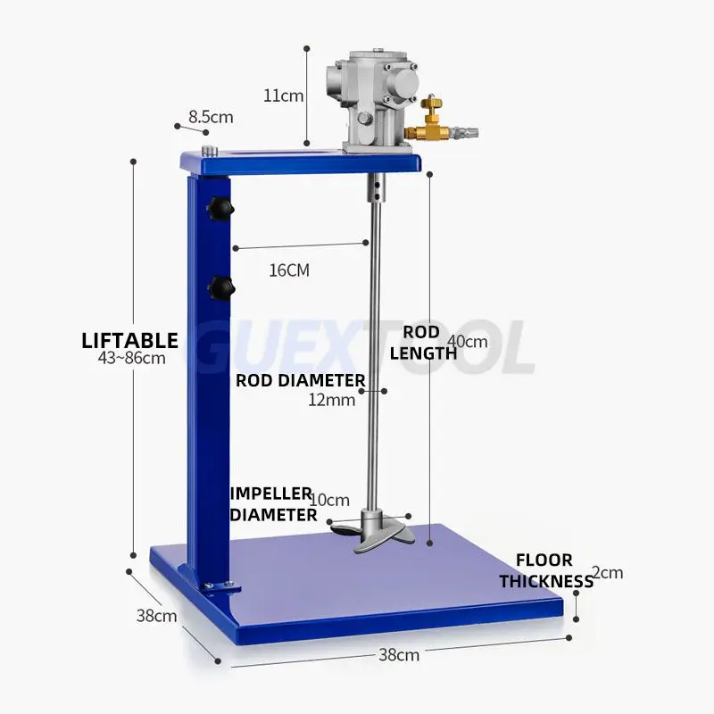 Pneumatic Agitator Industrial Lifting Paint Agitator Small Ton Bucket  Dispersed Oil Lifting Portable Agitator