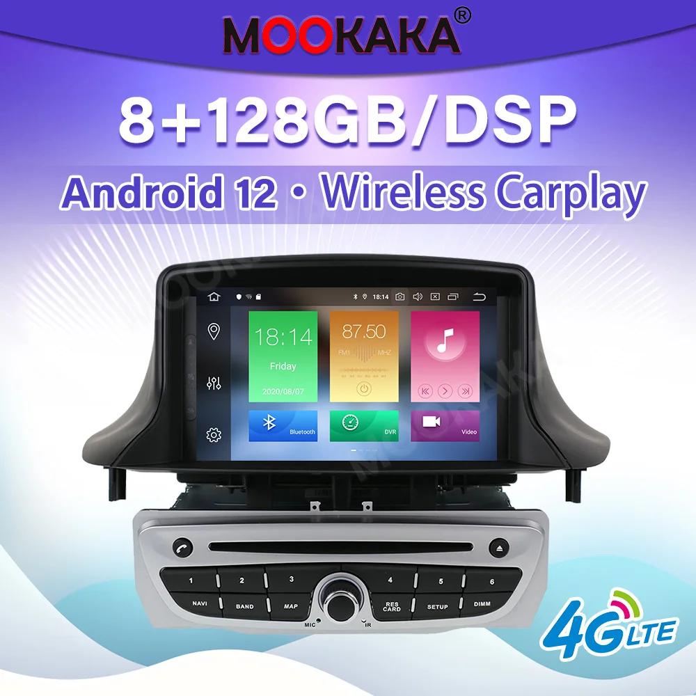 

128G Carplay GPS Navigation For Renault Megane 3 Fluence 2009-2015 Android 12 Car Audio Stereo Radio Player Multimedia Head Unit