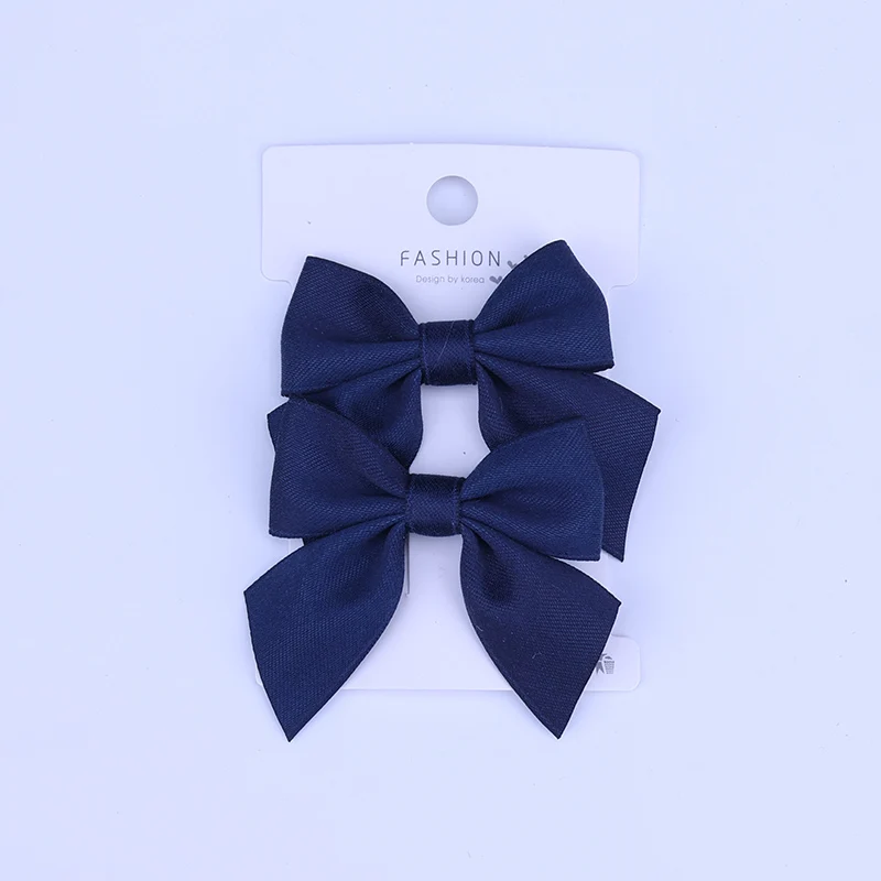 2 teile/satz neue süße feste Band Bowknot Haars pangen für Baby Mädchen handgemachte Schleifen Haarnadel Haars pangen Kopf bedeckung Kinder Haarschmuck – Detail 11