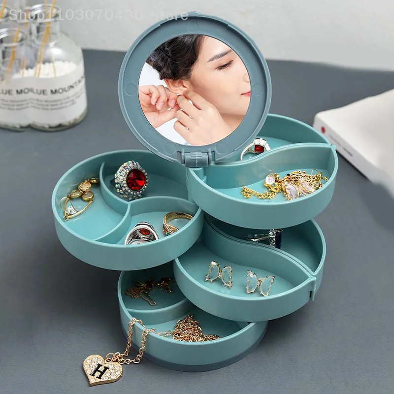 

Jewelry Stand Holder Display Tray Jewelry Storage Box Multilayer Rotating Plastic Stand Earring Ring Box