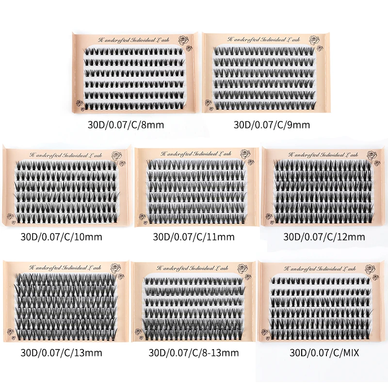 New 10/20/30D Individual Lashes C Curl Russian Volume Lash 120 Clusters Grafting False Eyelashes Makeup Volume Eyelash Extension