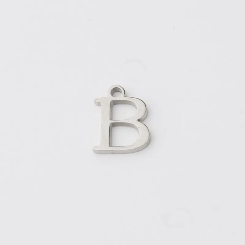 26Pcs/Lot 11*12mm Stainless Steel Mirror Polish A-Z Letter Initials Charms  Alphabet Charms For DIY Making Necklace Bracelets