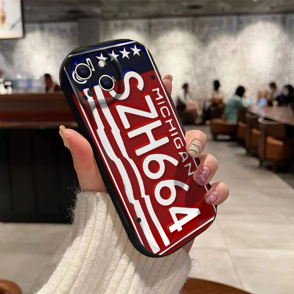 Vintage License Plate Design Phone Case - 3D Wave Soft TPU Back Cover