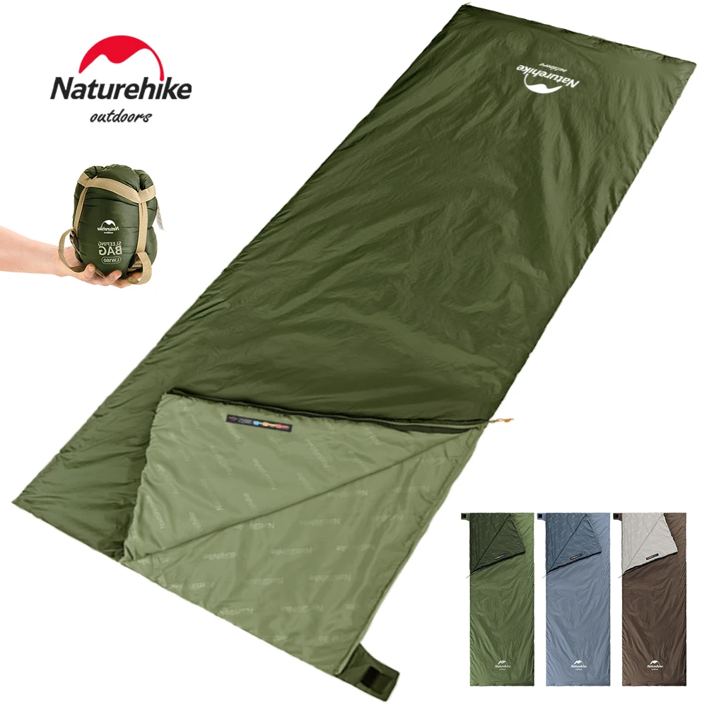 

Спальный мешок Naturehike LW180, Сверхлегкий хлопковый спальный мешок, водонепроницаемый весенне-летний спальный мешок, спальный мешок для кемпинга на открытом воздухе