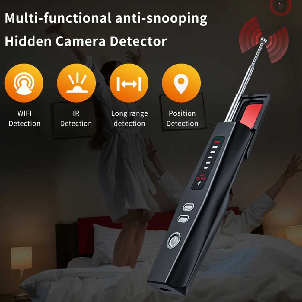 Hidden Bug and Camera Detector 5 Levels Sensitivity Bug GSM GPS WiFi Tracker Listening Device RF Wireless All Signal Scanner