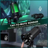 AmpliGame by FIFINE RGB USB Gaming Microphone with Light-touch Mute,Condenser Mic with Tripod for PC,PS4/5,Laptop Streaming-A2 5